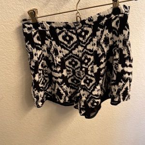 Black and white shorts